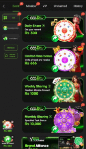 "Exciting 666D Game APK events including lucky draws, spins, and Teen Patti matches for cash prizes."